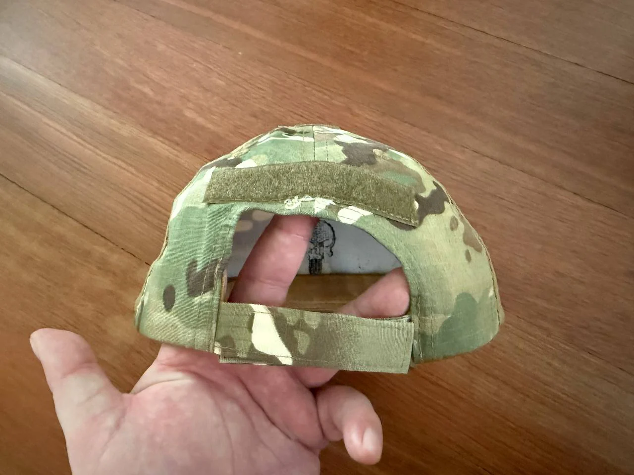 Tactical Cap - Multicam Camo - Black Skull Patch Design - Image 2