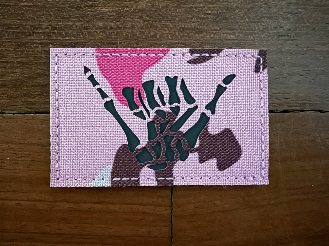 Russian "Skeleton Shaka" Pink Camo - Military Patch